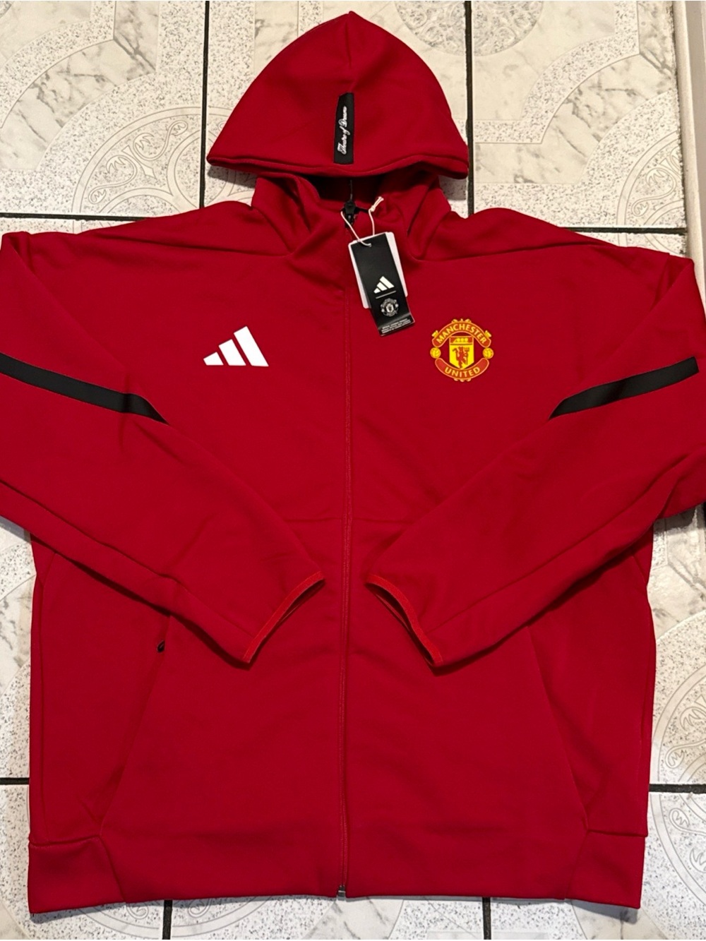 New Adidas Manchester United Z.N.E. Anthem Track Jacket Red Men’s Size XL JN2901
